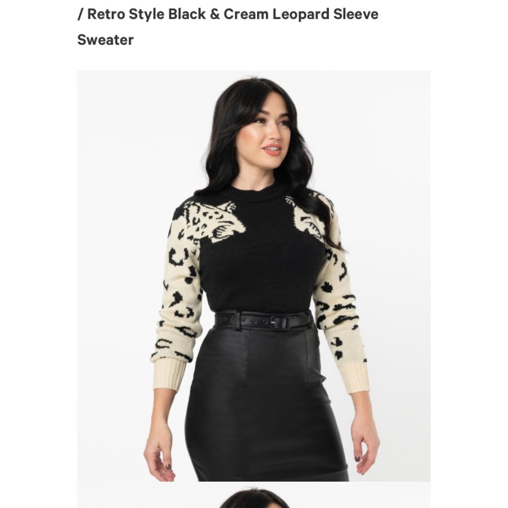Unique vintage leopard sweater NWOT